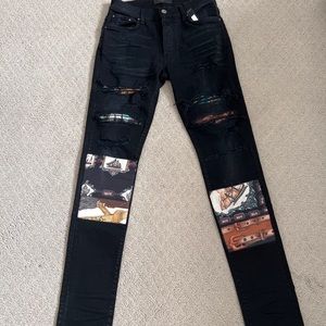 Amiri Scarves Art Patch Jeans